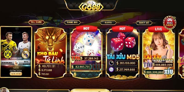 Giao diện Go88 thiết kế đẹp và cực kỳ thân thiện với người chơi